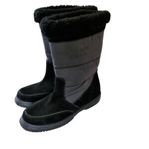 NWT Coach Women's Sz 6 (36) Sherman Black Faux Shearling Suede Winter Snow Boots